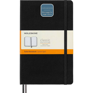Moleskine Notebook. Expanded Large. Ruled. Black. Hard Cover (5 x 8.25)