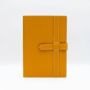 Yellow Leather Journal with Leather Flap Closure and Lined pages