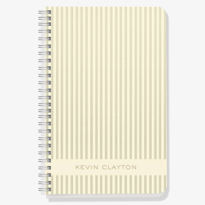 Taupe Picard Stripe Custom Journal