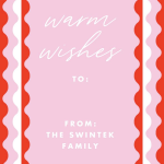 Retro Ric Rac Holiday Gift Tag Label