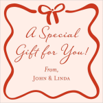 Wiggle Bow Border Holiday Gift Tag Label