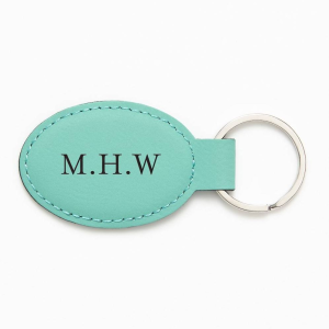 Monogram Bow Teal Key Fob