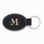 Single Initial Monogram Black Key Fob