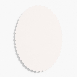 Scallop 4 Bar Superfine White Oval Cards