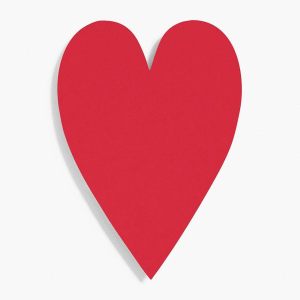 Red 4 Bar Heart Shaped Cards