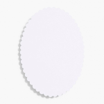 Scallop 4 Bar Pure White Oval Cards