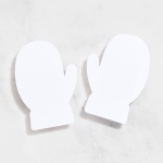 Pure White 4 Bar Mitten Shaped Cards