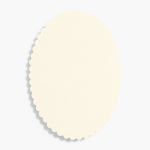 Scallop 4 Bar Luxe White Oval Cards