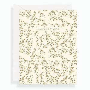 Gold Foil Stars New Year's Card