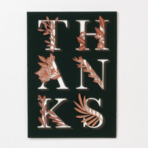 Laser Cut Pink Floral Thank You Card