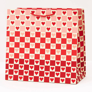 Checkered Heart Large Gift Bag