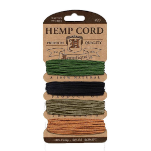 Hemptique HC20-SOC Hemp Cord 20 No. 120 Feet-Pkg-Camo