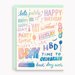 Typography Collage Birthday Card