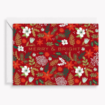 Christmas Floral Merry and Bright Stationery Set