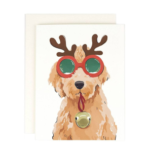 Festive Golden Doodle Holiday Card