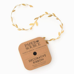 Gold Metallic Leaves Ribbon 1 10 YD