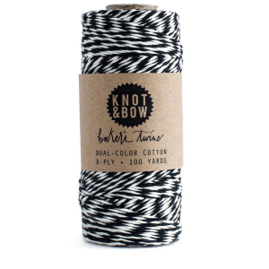 Natural/Black Cotton Baker's Twine. 100 yds.
