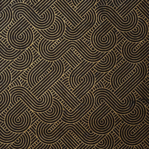 Geometric Gold on Black Handmade Paper