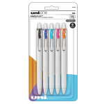 uniball one Retractable Gel Pens. Micro Point (0.5mm). Assorted Ink. 5 Pack