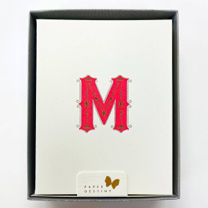 Monogram Letterpress M Stationery Set