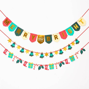 Merry And Bright 3-Strand Banner