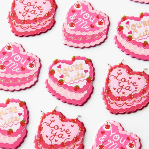 Vintage Heart Cake Stickers