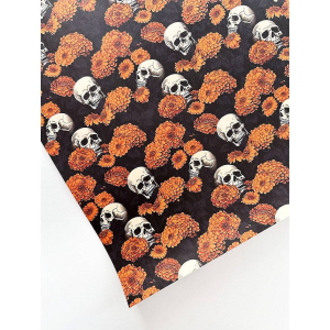 Skulls and Mums Flat Wrap