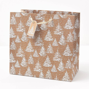 White Glitter Trees Large Gift Bag
