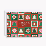 Crochet Christmas Squares Thank You Card Set