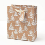 White Glitter Trees Medium Gift Bag
