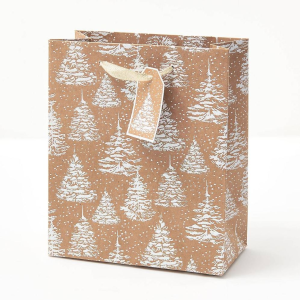 White Glitter Trees Medium Gift Bag