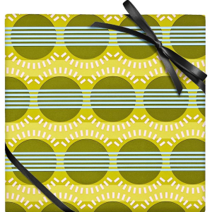 Geo Circles Stripes Continuous Roll Wrap