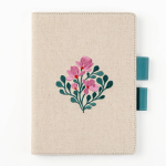 Paper Source A5 Embroidered Floral Bookcloth Journal Cover with Pen Loop Closure
