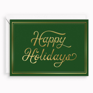 Happy Holidays Vintage Script Card