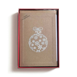 Christmas Ornament Recycled Kraft Cards Box Set