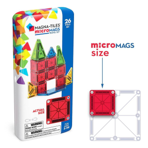 MAGNA-TILES microMAGS Travel Set. 26-Piece Magnetic Construction Set. The ORIGINAL Magnetic Building Brand