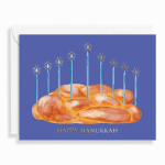Challah Menorah Hanukkah Card