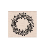 Graphical Wreath Wood Block Stamp