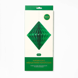 Diamond Paper Honeycomb Ball.Green.Medium. 10inches