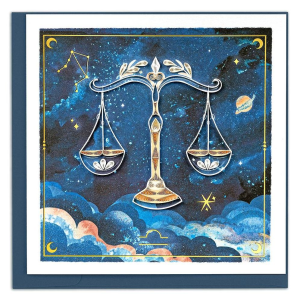 Quilled Zodiac Collection - Libra Greeting Card