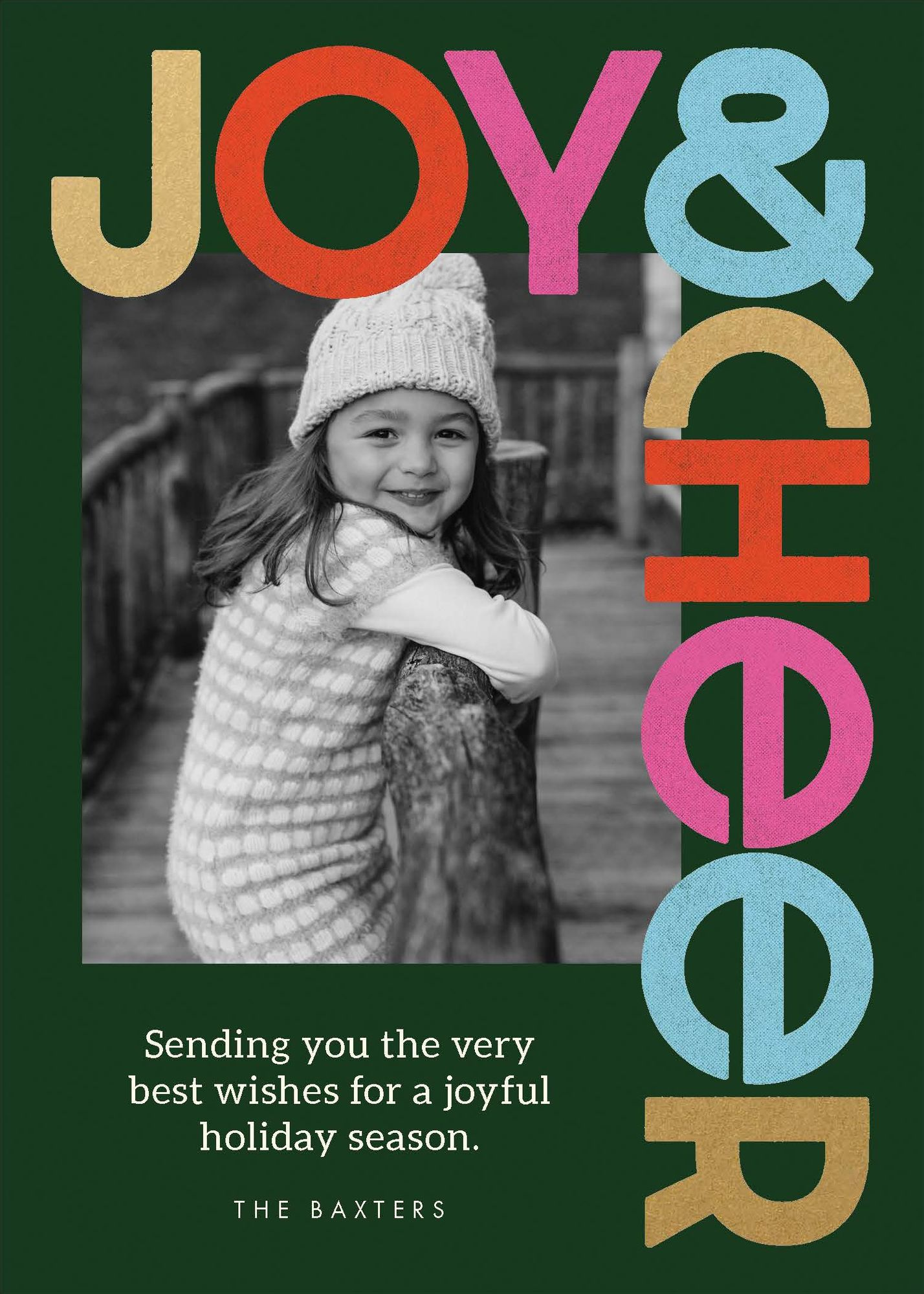 Colorful Cheer Holiday Photo Card - Image 2