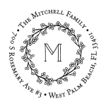 Berry Monogram Wreath Custom Stamp