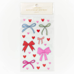 Flocked Velvet Bow and Heart Stickers