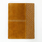 Brown Suede Journal with Weave Design
