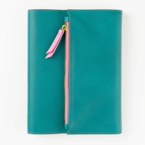 Paper Source A5 Journal Cover Clutch - Green/Pink