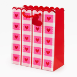 Plaid Scalloped Heart Medium Gift Bag