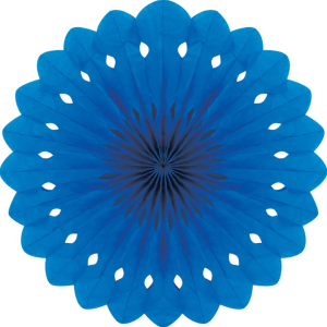 Detailed fan. 30cm. Blue