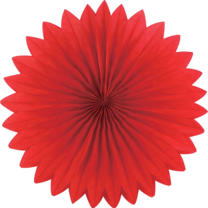Plain fan. 40cm. Red