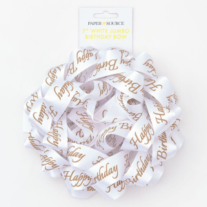 Bday White 7 Jumbo Satin Bow