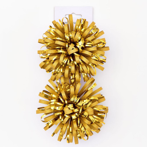 4.5 Gold Pom Pom Bow S/2